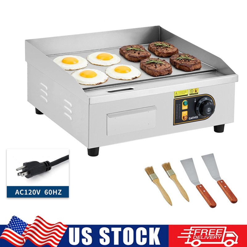 18″ Commercial Electric Countertop Griddle Flat Top Grill Hot Plate 122℉-572℉