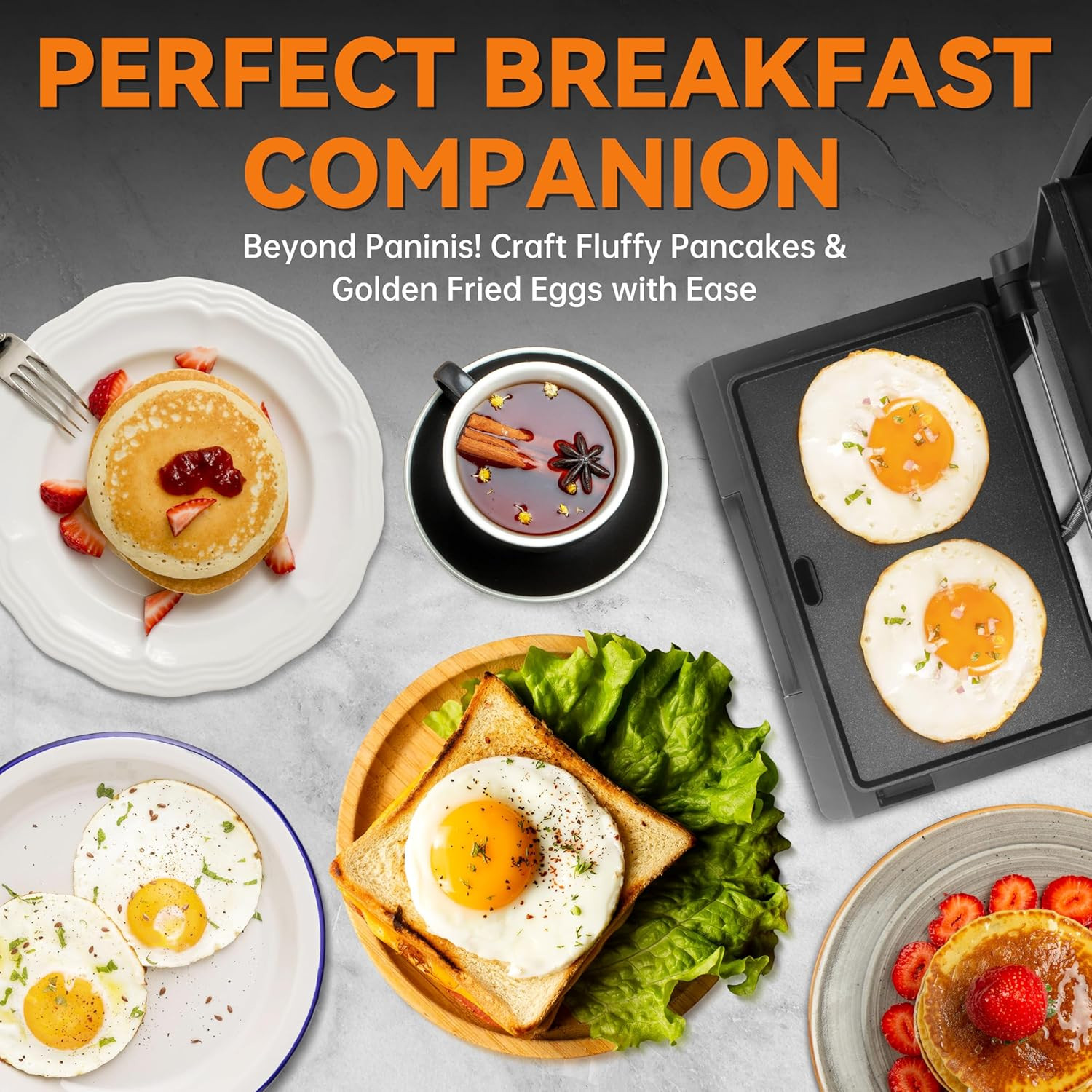 Baker’s Friend Mini Panini Press Electric Griddle, 2 Slices of Panini Grill Pres