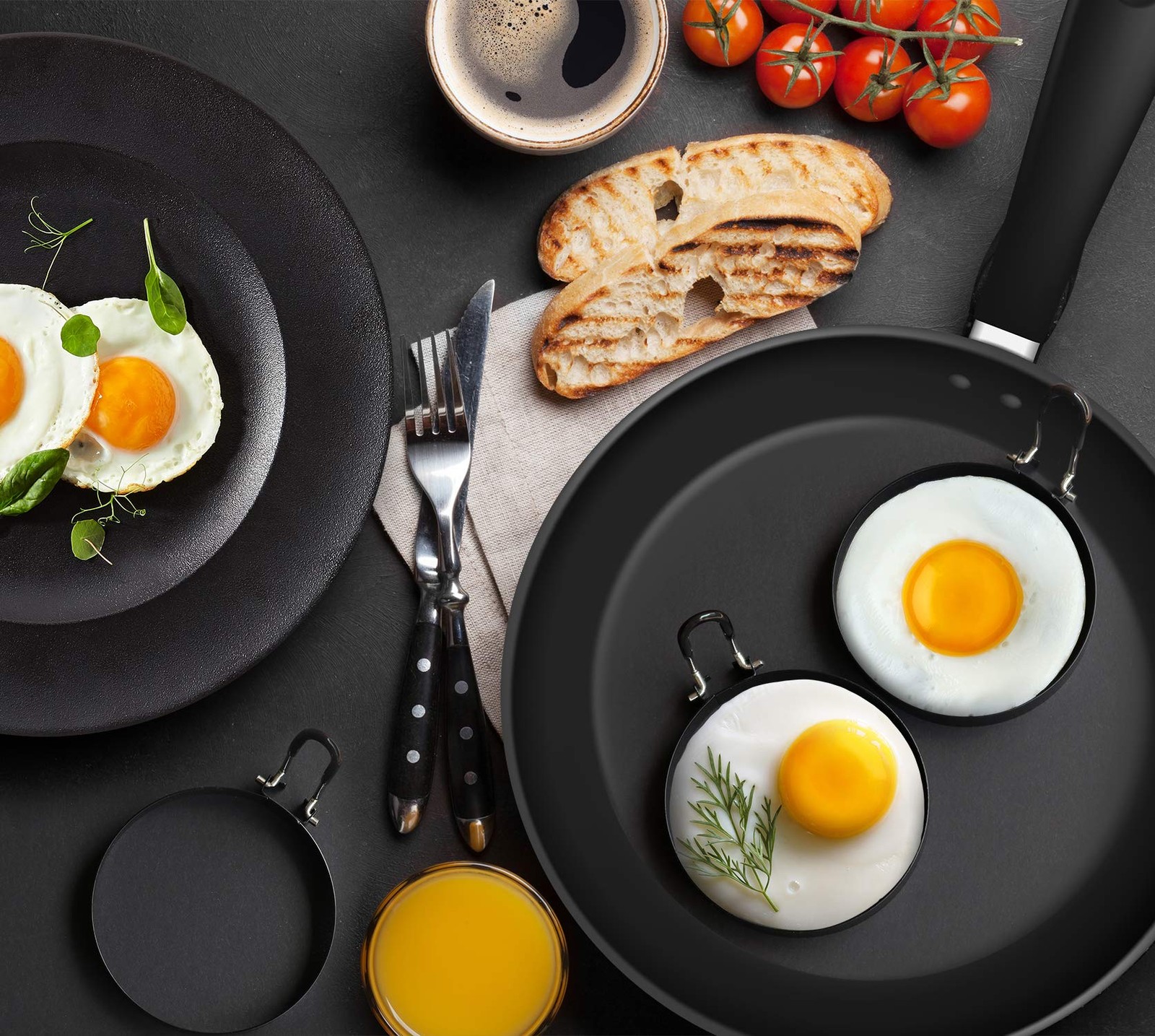 Egg Rings 4 Pack Stainless Steel Cooking Pancake Mold for Frying and Omelet