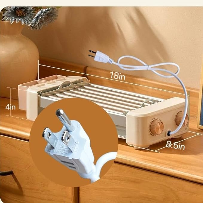 NEW 3-in-1 Electric Hot Dog Roller Grill 6 Rollers Nonstick BBQ Griddle Cooker