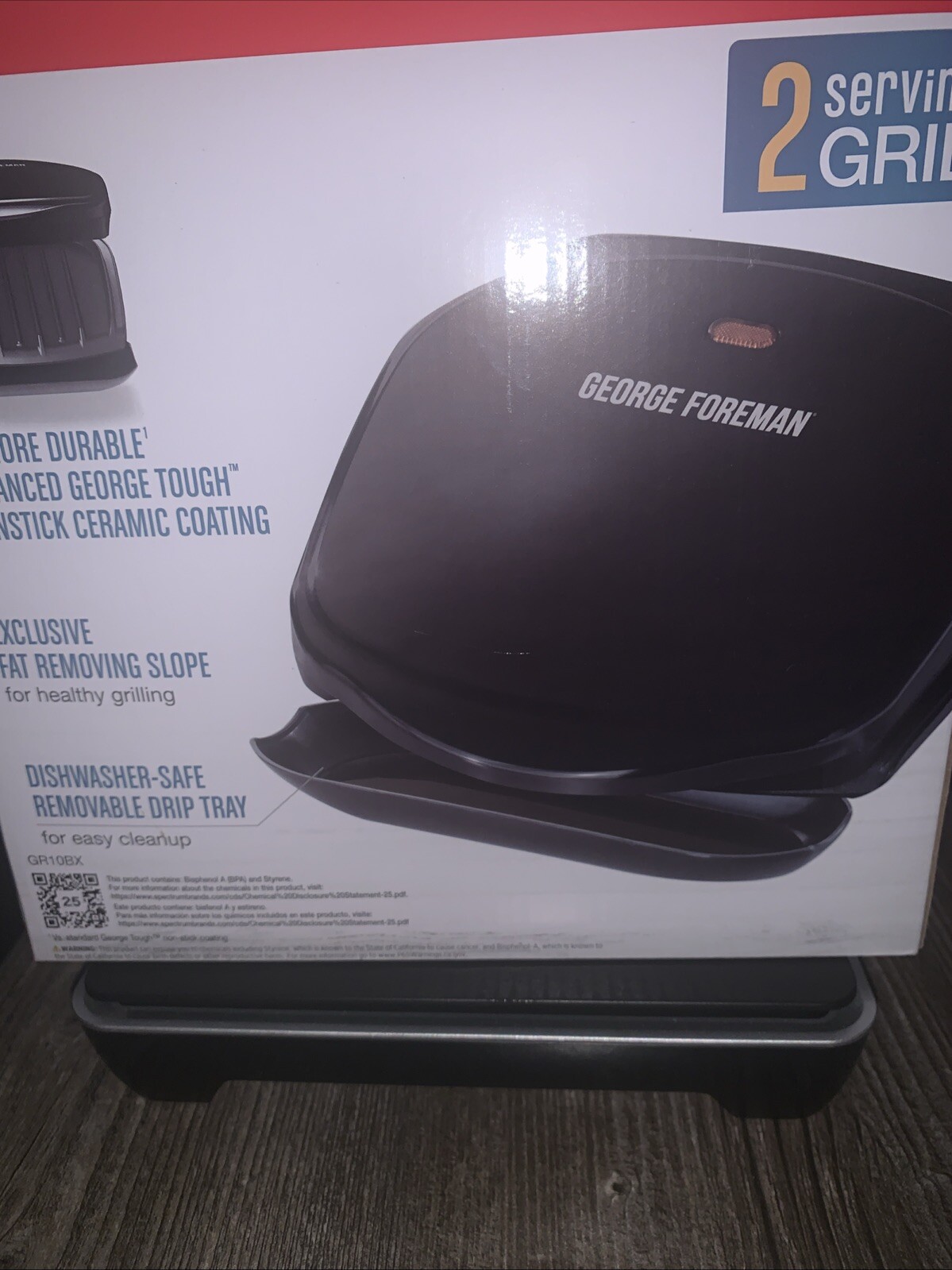 George Foreman 2 Serving Grill PFAS FREE Black