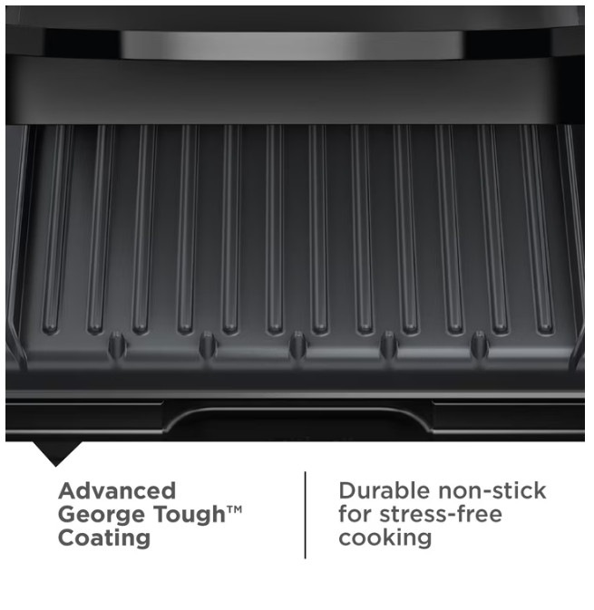 George Foreman 4-Serving Electric Grill Panini Press Removable Plates