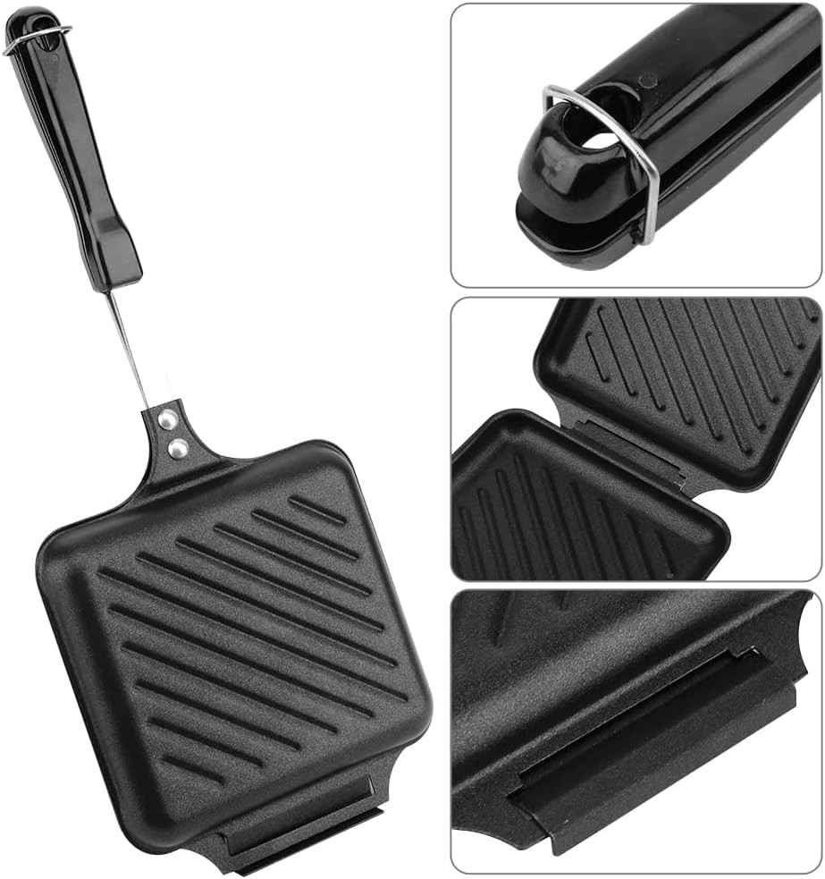 Hot Sandwich Maker, Grilled Maker Non-Stick Double Sided Flip Press Pan