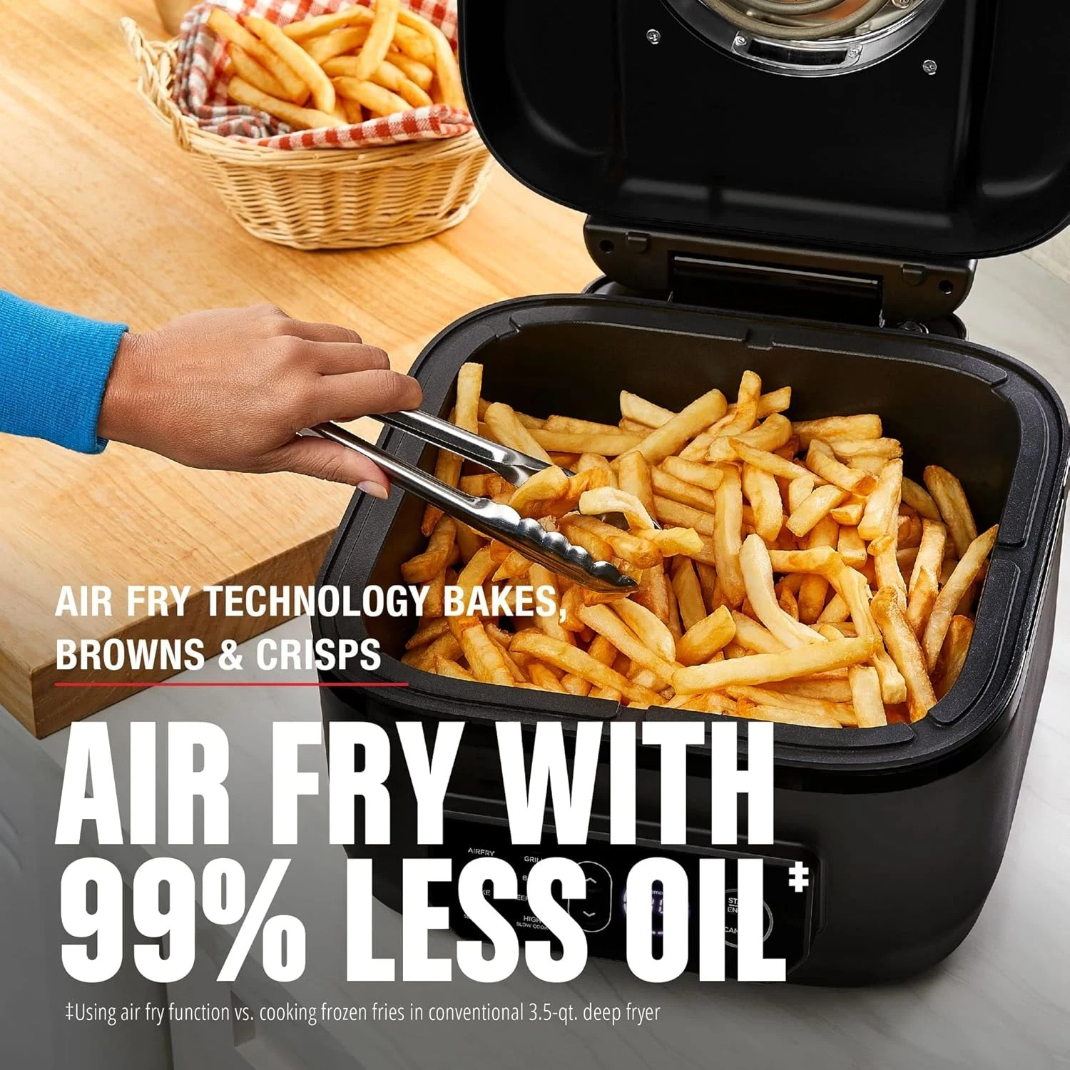 NEW George Foreman Beyond Grill 7-in-1 Indoor Grill Air Fry MCAFD800D Black