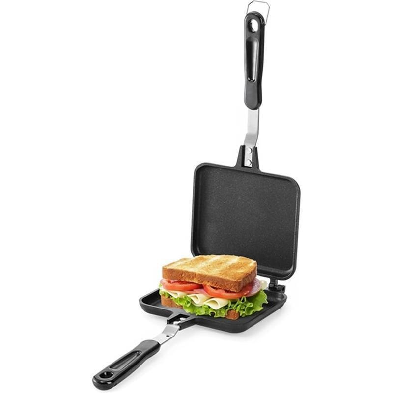 Hot Sandwich Maker Non Stick Frying Pan Double Sided Stovetop Grill Press New
