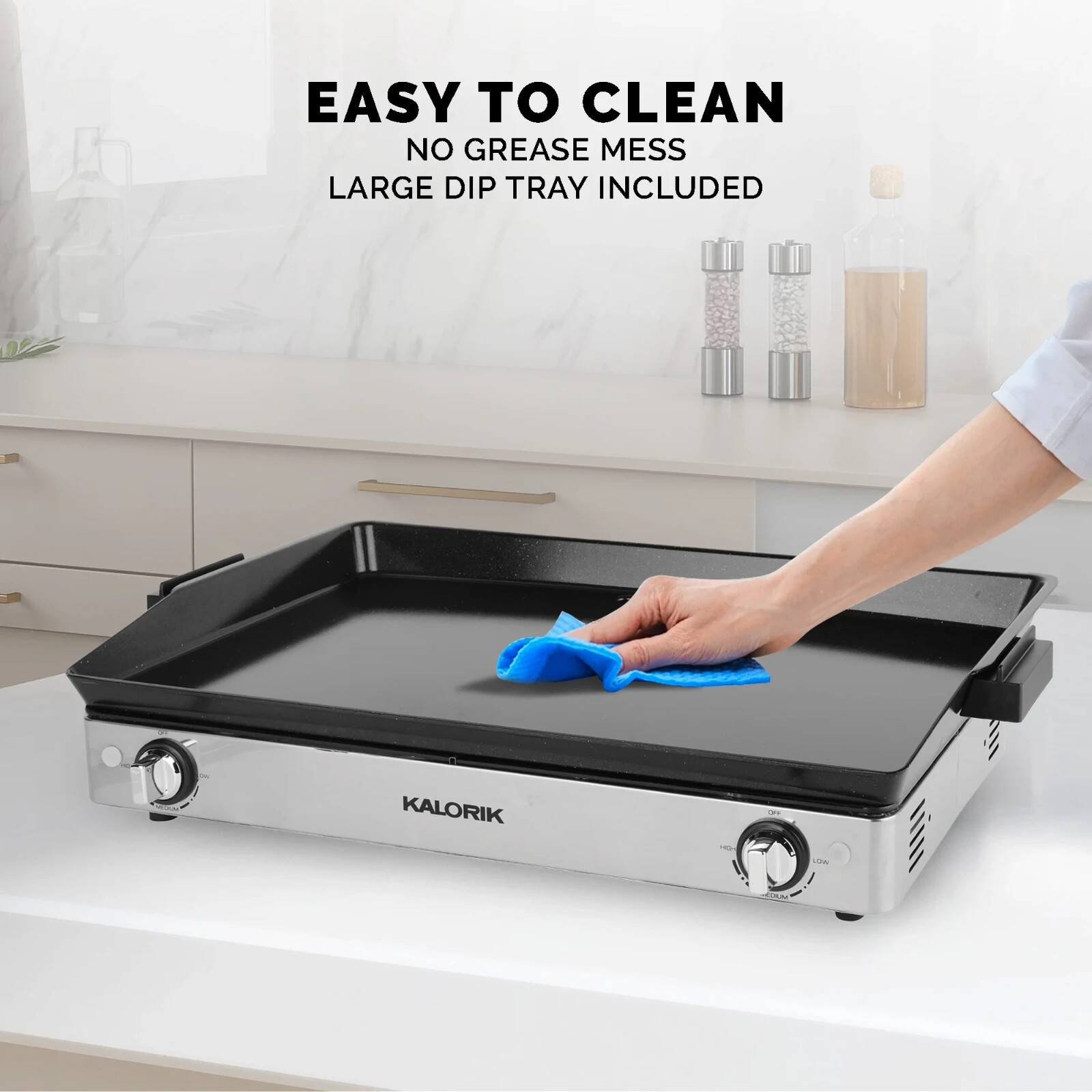 KALORIK Pro DOUBLE GRIDDLE and COOKTOP, Stainless Steel, NEW in Original Package