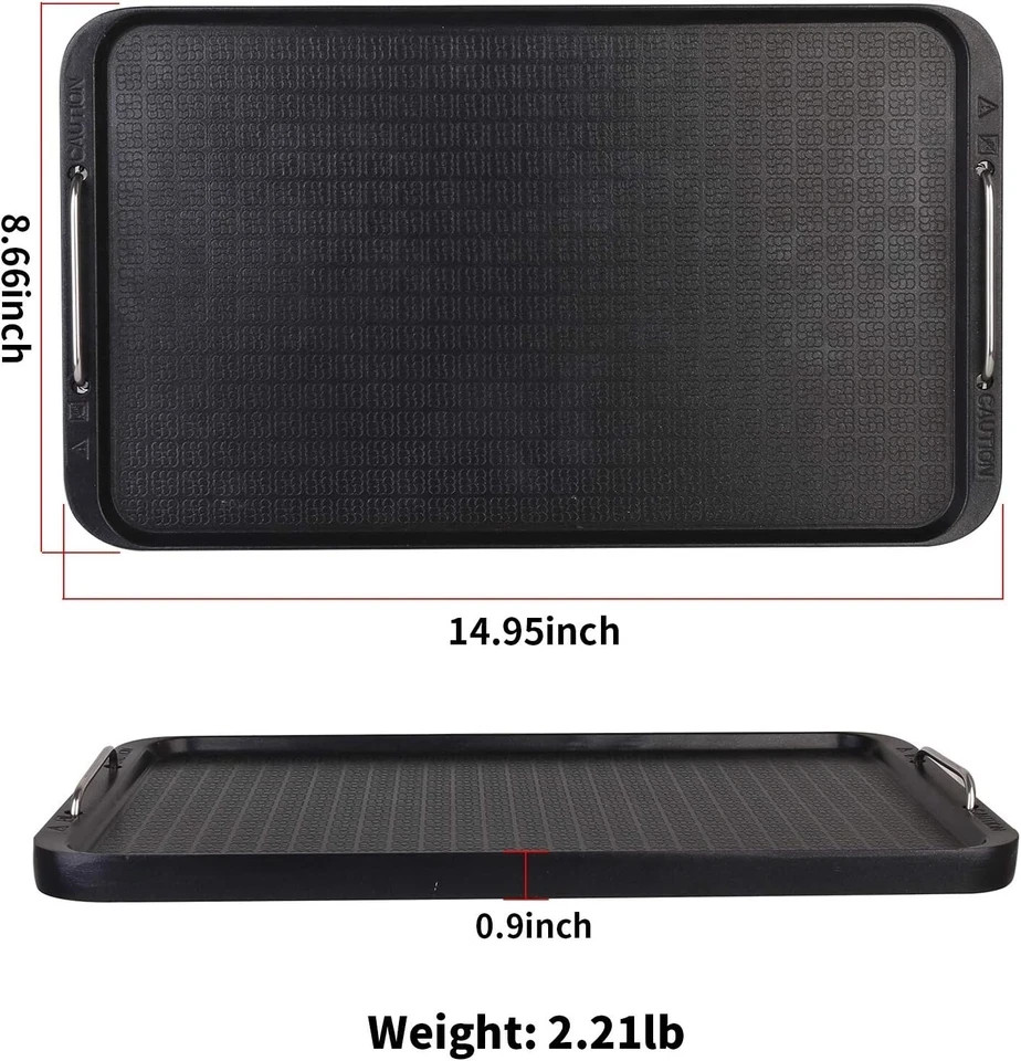 Smokeless Grill Accessories 14.96 X 8.66 Griddle Plate Power XL