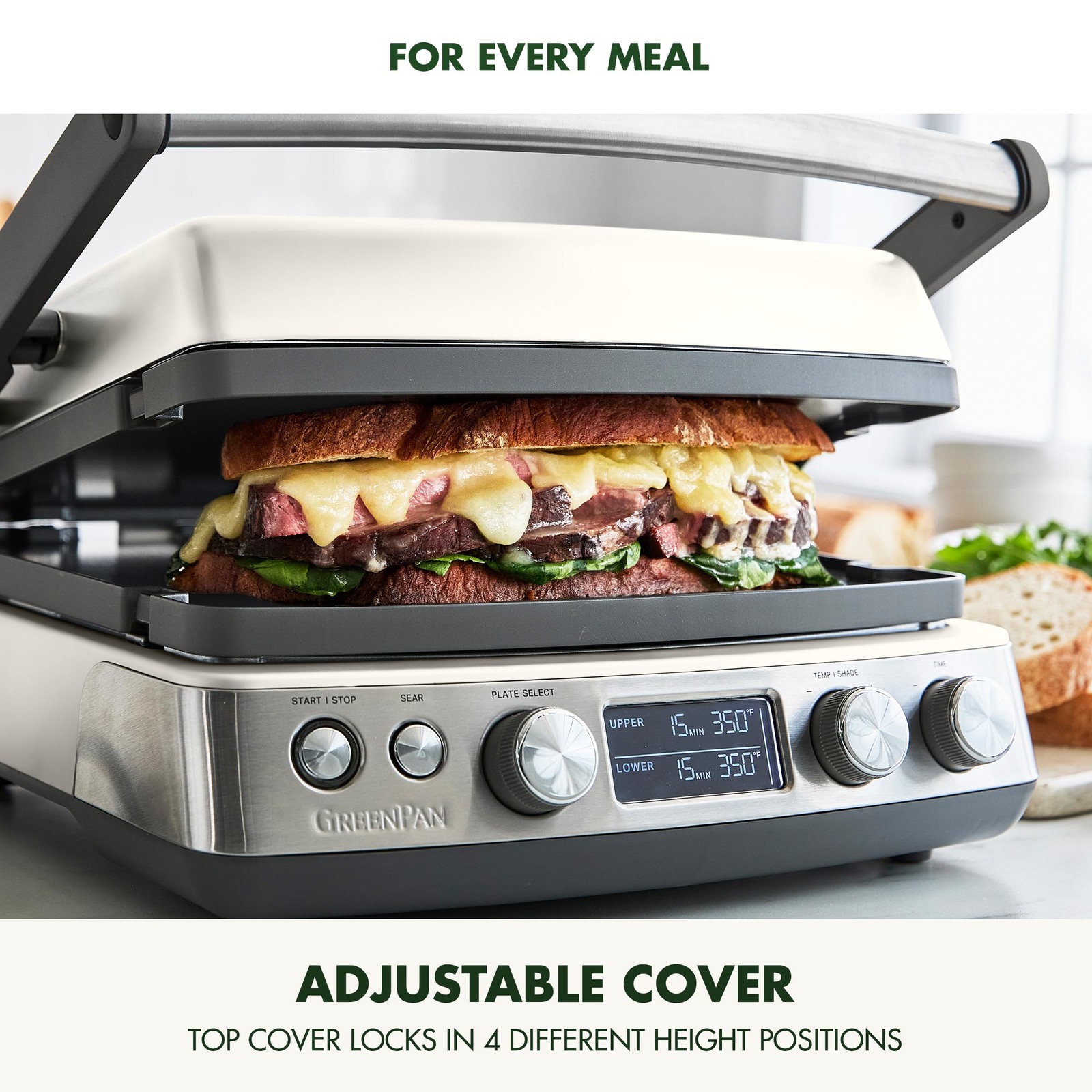 GreenPan Elite 7-in-1 Multi-Function Contact Grill & Griddle, Healthy Ceramic