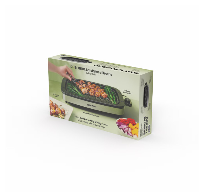Chefman 6 Serving Electric Indoor Grill, w/ Temperature Control, Smokeless