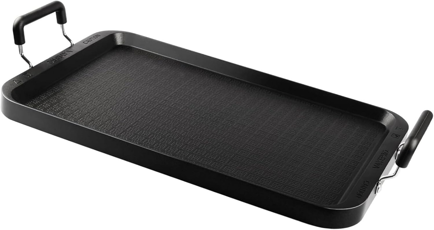 Stove Top Flat Griddle, 17 Inch 2 Burner Griddle Pan for Stove Top Grill, Alu…