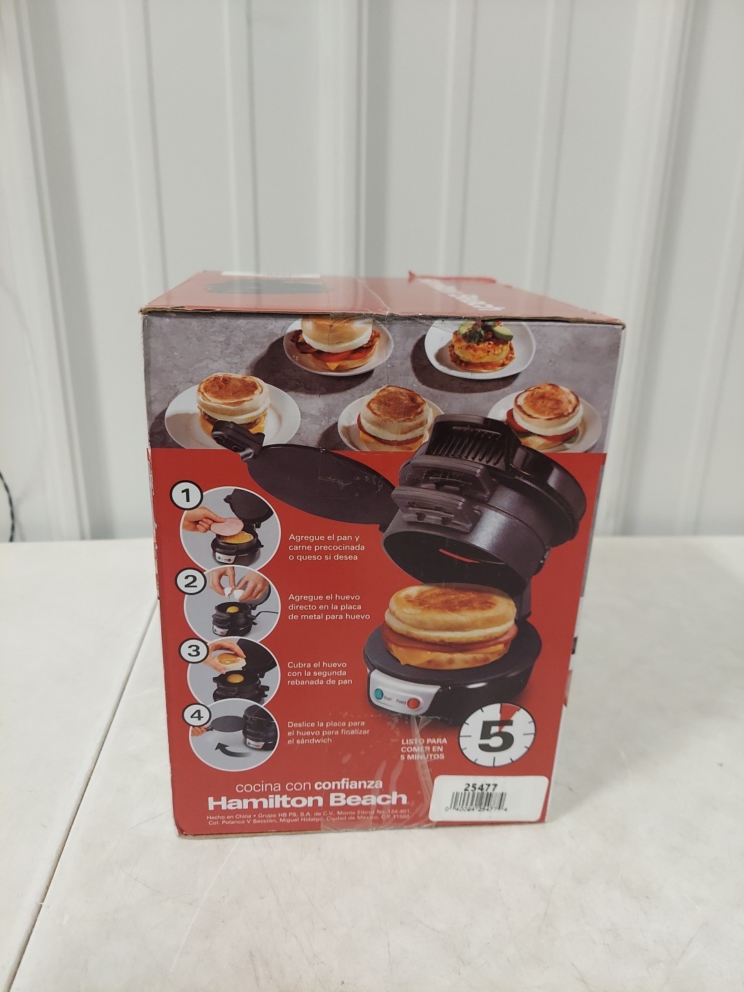 Hamilton Beach 25477 Breakfast Sandwich Maker, New #3212