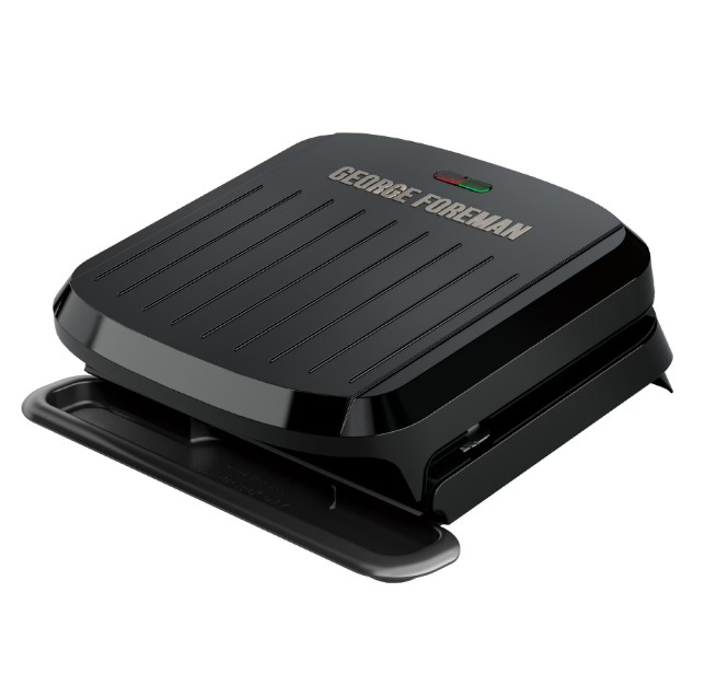 George Foreman 4-Serving Electric Grill & Panini Press, Easy-Clean Nonstick Plat