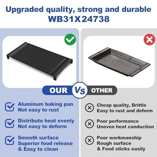 Aluminum Center Griddle Plate for GE Gas Range – Lightweight, Fast Heating, Repl