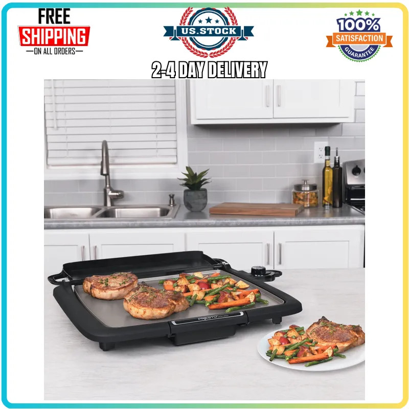 Presto Ceramic Nonstick Electric Griddle With Warming Tray