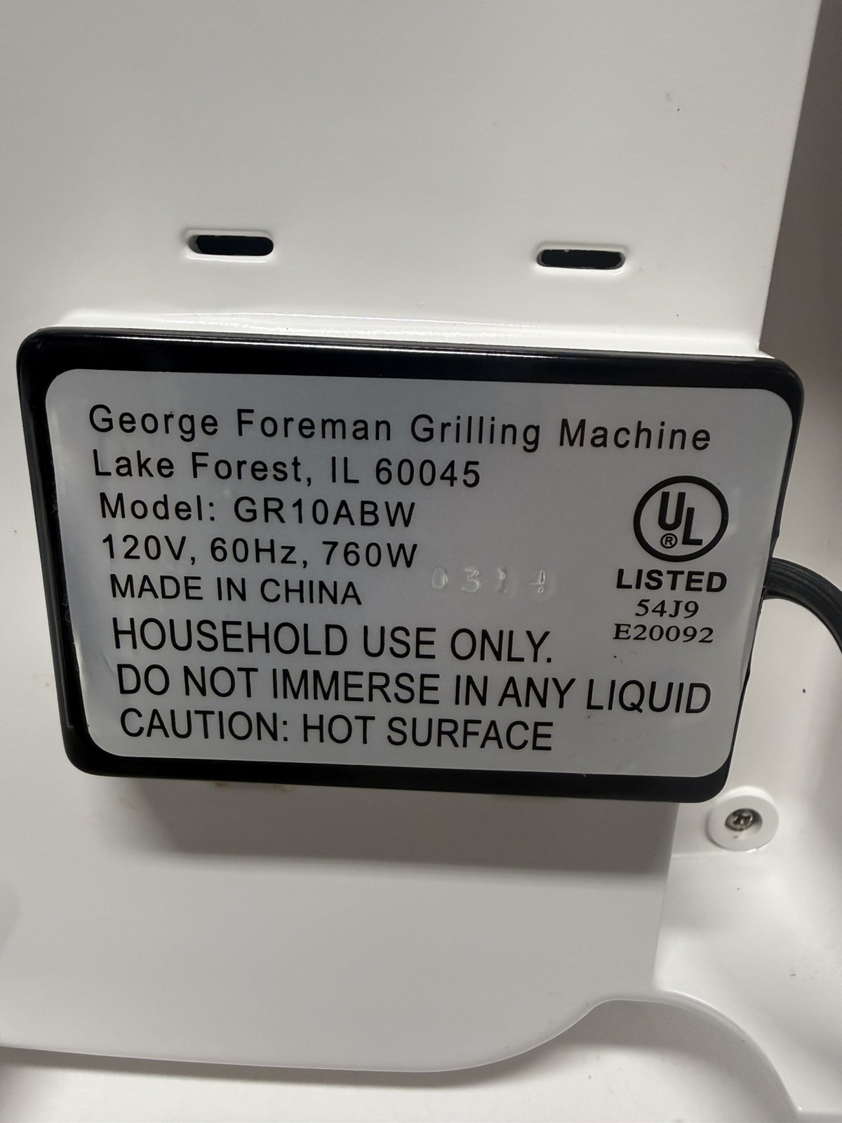 George Foreman lean mean Grilling Machine Model GR10ABW