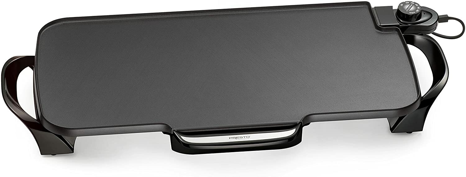 Presto 07061 22 inch Electric Grill Griddle With Removable Handles Black