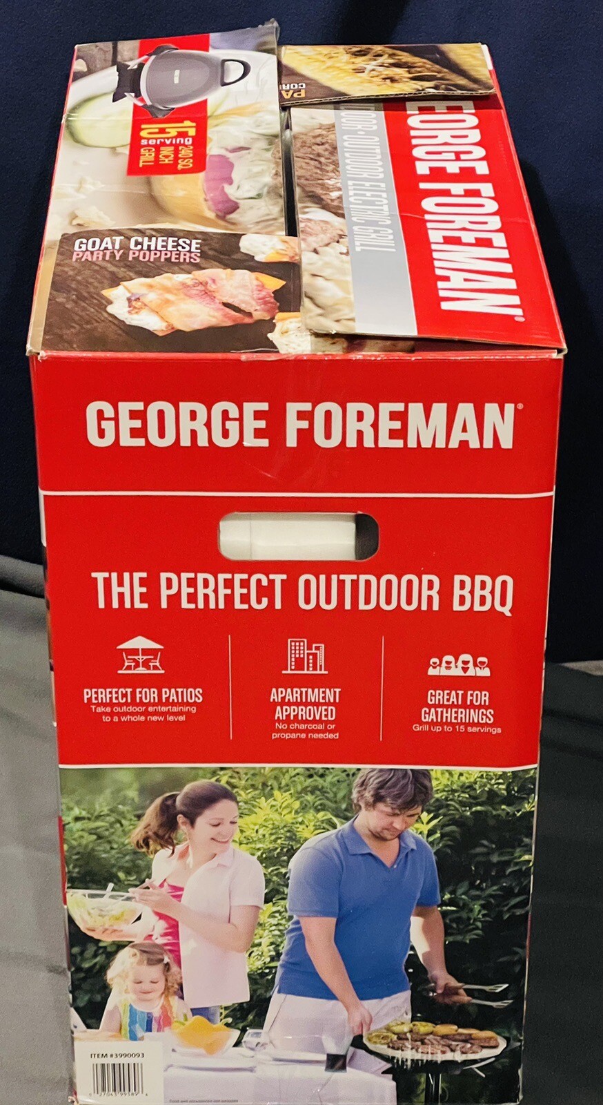 George Foreman 15 Serving 240 Sq. inch Indoor/Outdoor Electric Grill W/Stand