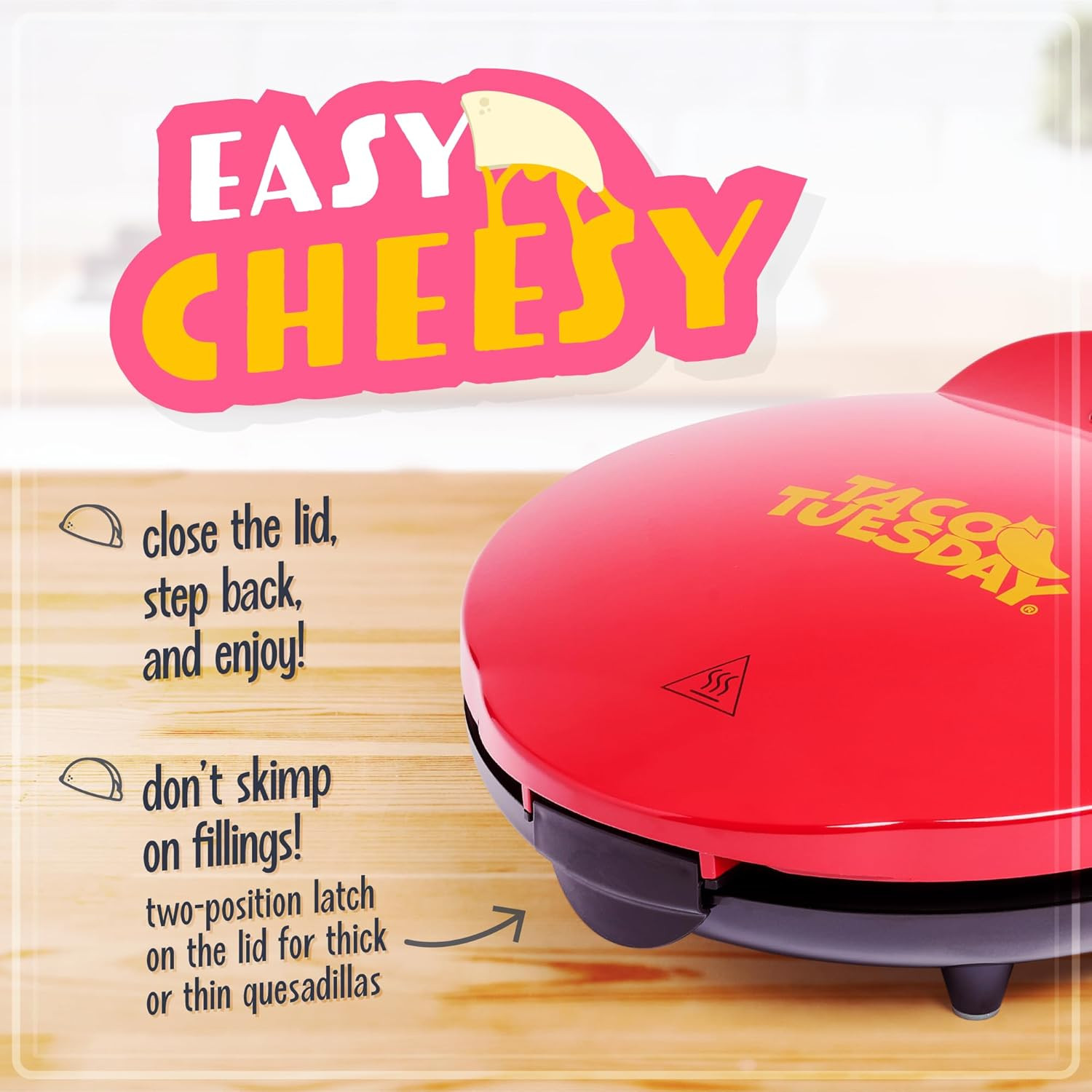 Taco Tuesday Deluxe 10-Inch 6-Wedge Electric Quesadilla Maker with Extra Stuf…