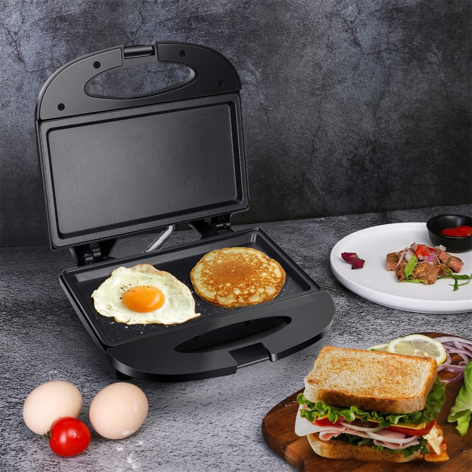 Compact Non-Stick Sandwich Maker: Quick & Versatile Meal Solution for Busy Lives