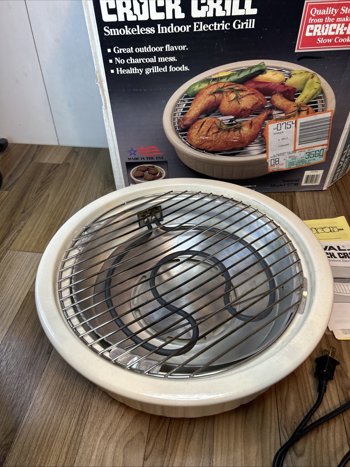 Vtg Rival Crock Grill 5730 Smokeless Indoor Electric Grill New Unused