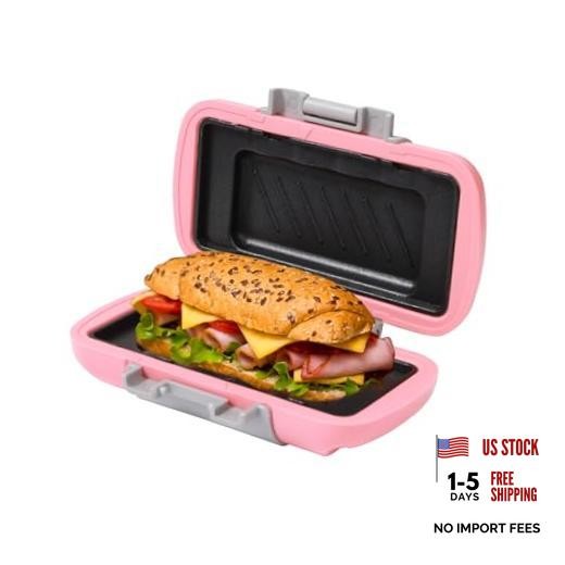 Small Microwave Toastie Sandwich Maker, Nonstick Plate Microwave Panini Pink