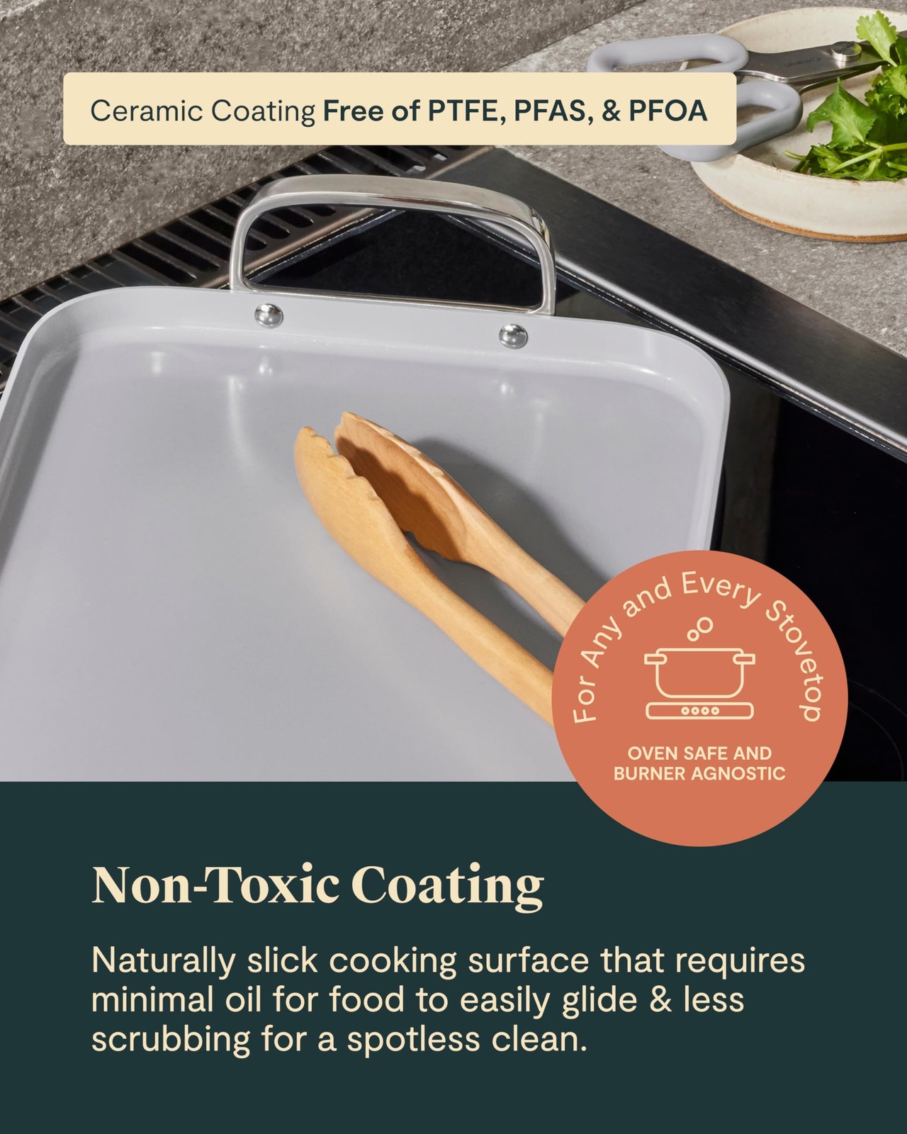 Double Burner Griddle, 19×12″ Griddle Pan