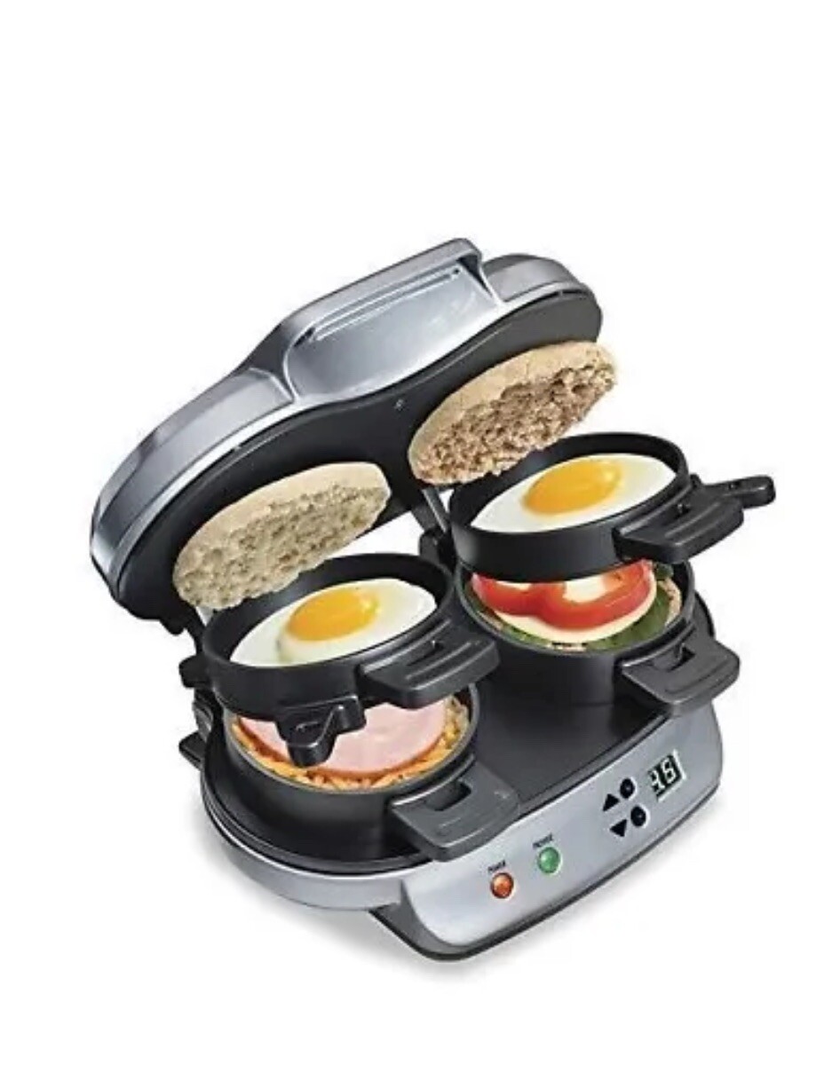 Hamilton Beach 2-in-1 Removable Plates 1200W Double Breakfast Sandwich Maker