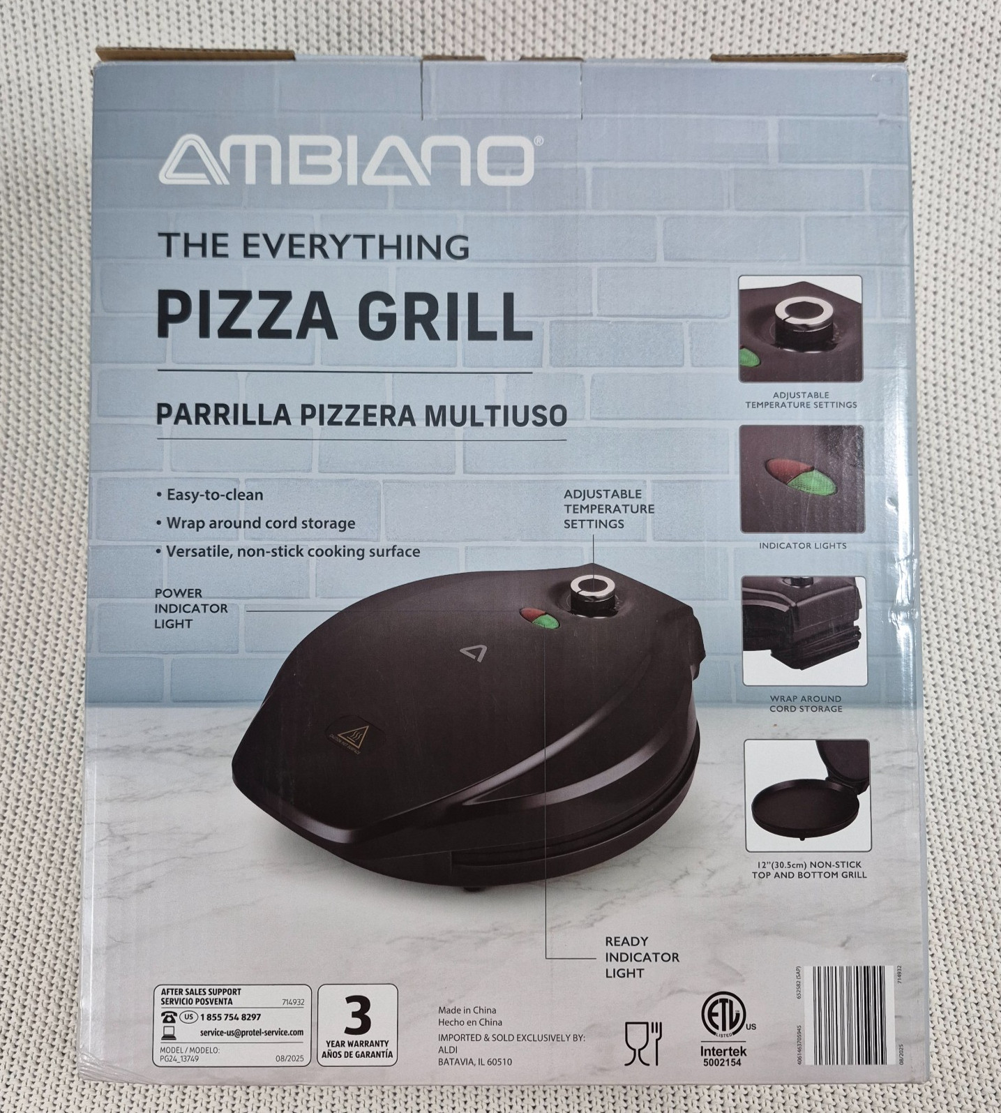 The Everything Pizza Grill 12″ Adjustable Temperature With Recipes Easy Clean