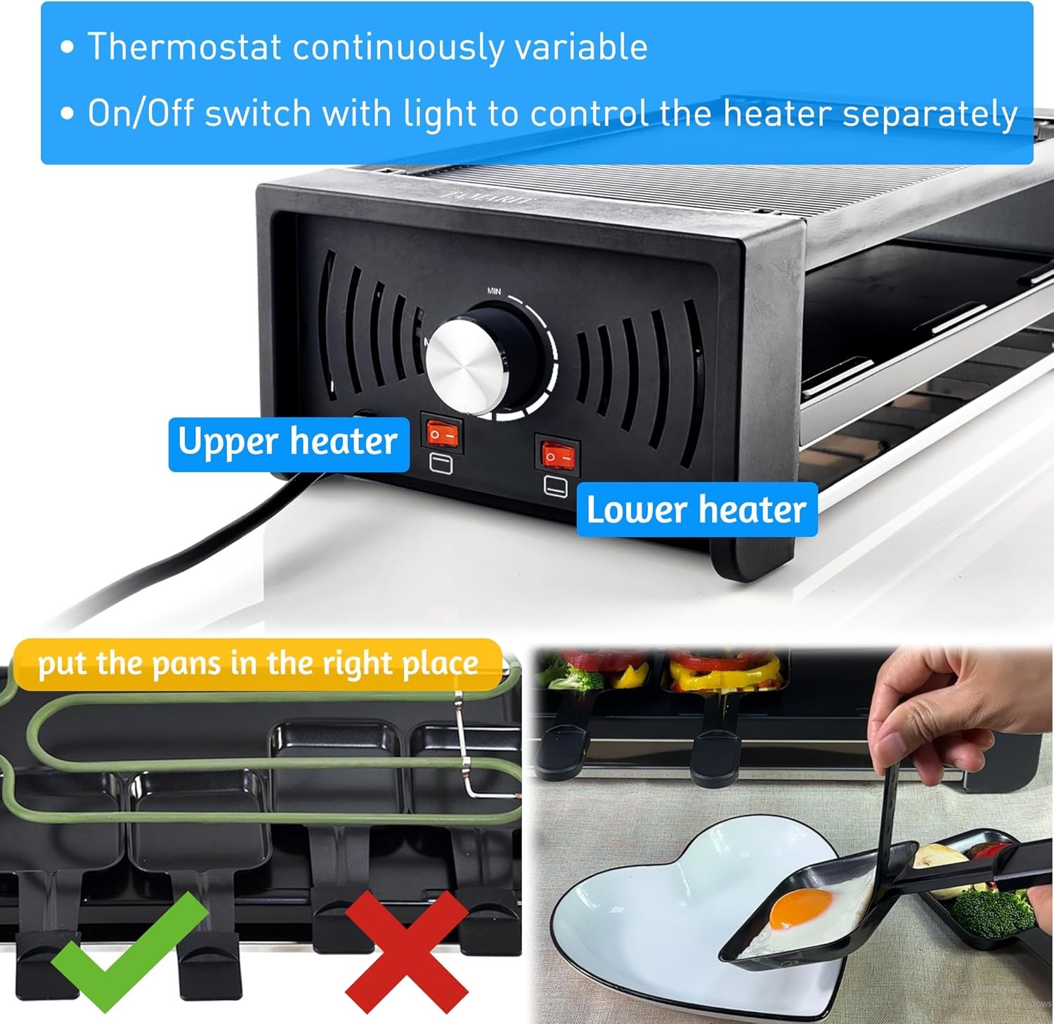 TAMARIT Raclette Party Grill Portable Indoor Electric Korean BBQ Grill 2 in 1