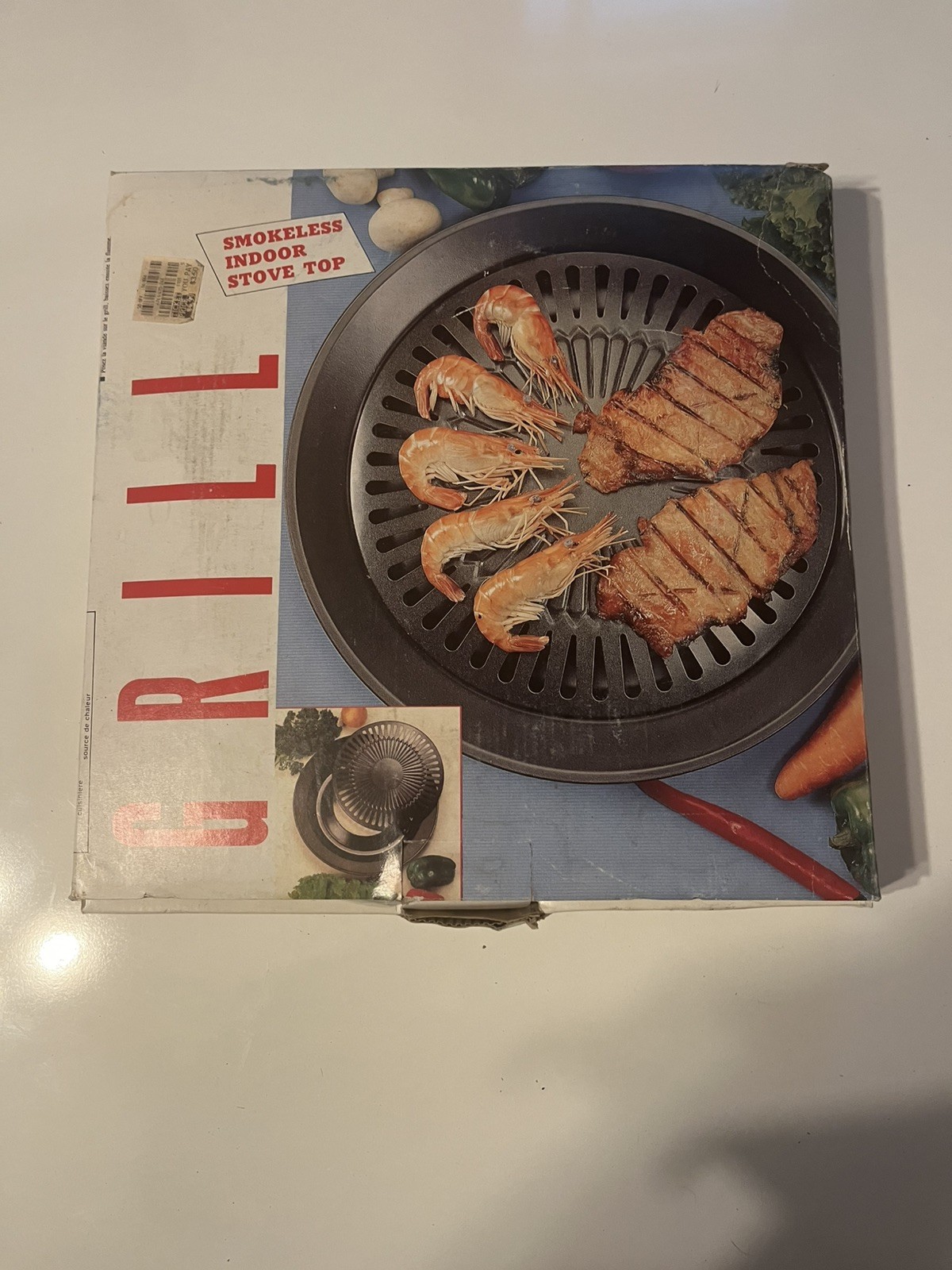 Vintage Smokeless Indoor Stove Top Grill Kitchen Stovetop Indoor Grill Pan NEW