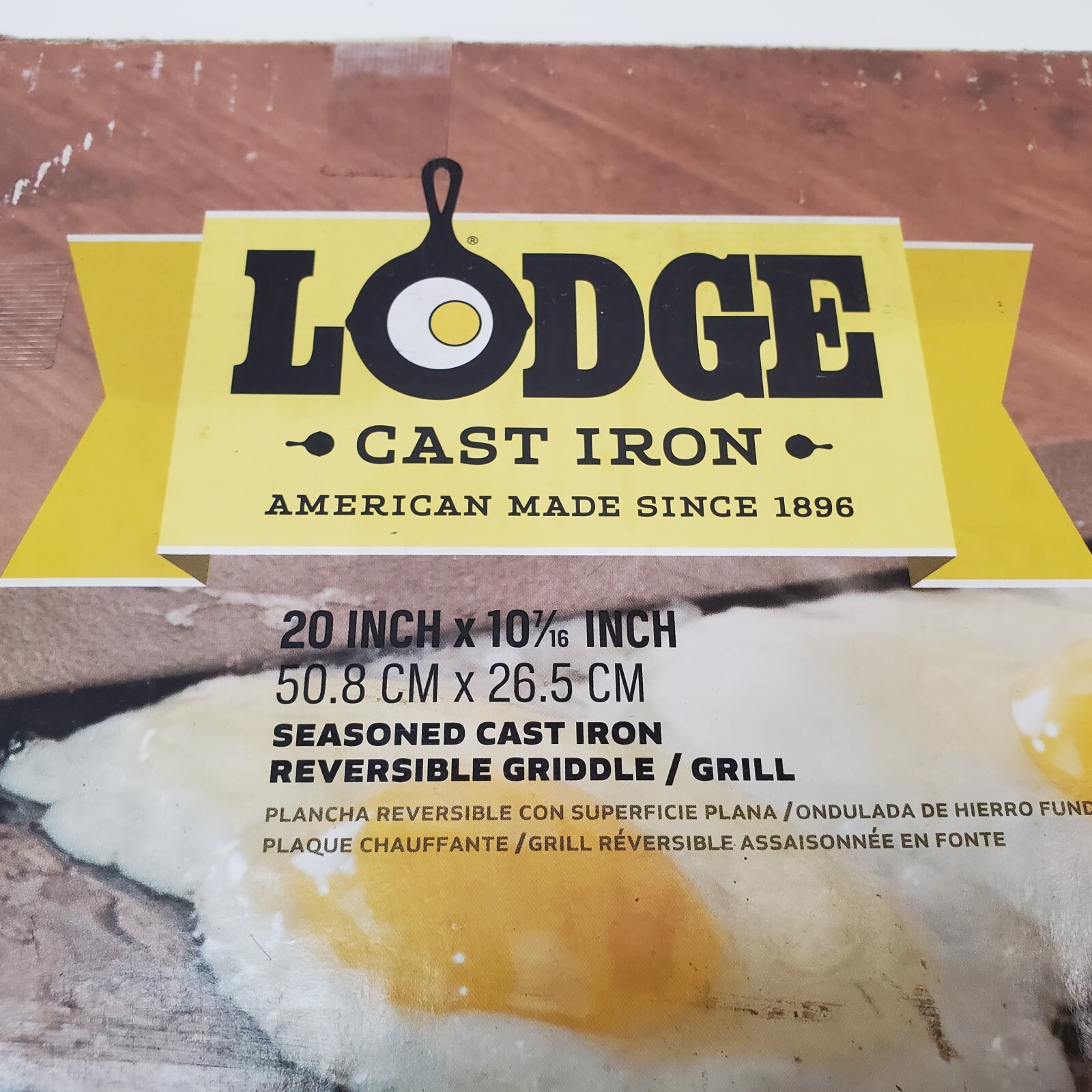 Lodge LPGI3 Cast Iron Reversible Grill/Griddle, 20-inch x 10.44-inch, Black NEW