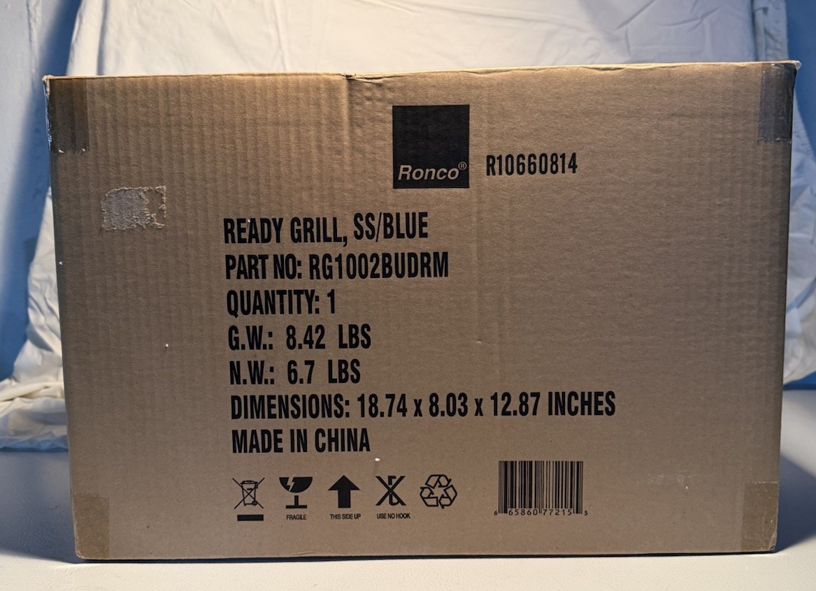 Ronco Ready Grill SS/Blue Model RG1001BUDRM Instruction/Recipe Book Never Used