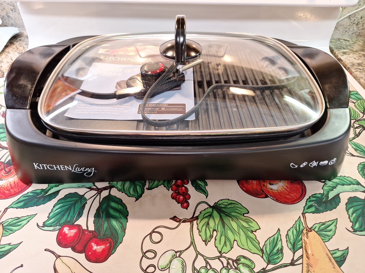 Kalorik Kitchen Living Indoor Grill Electric Kitchen Cook 20×14 Removeable Parts