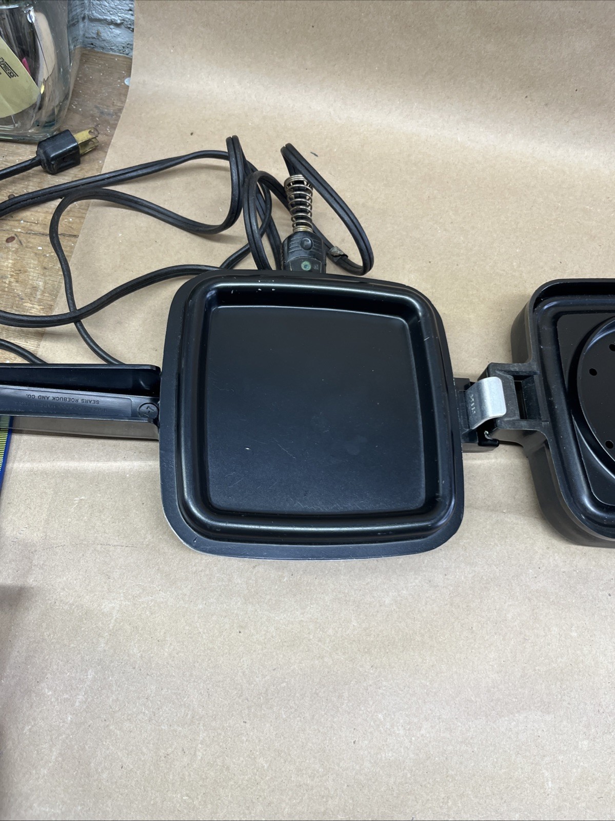 Vintage Sears Mr. Burger I Electric Griddle Kitchen Appliance Single Hamburger
