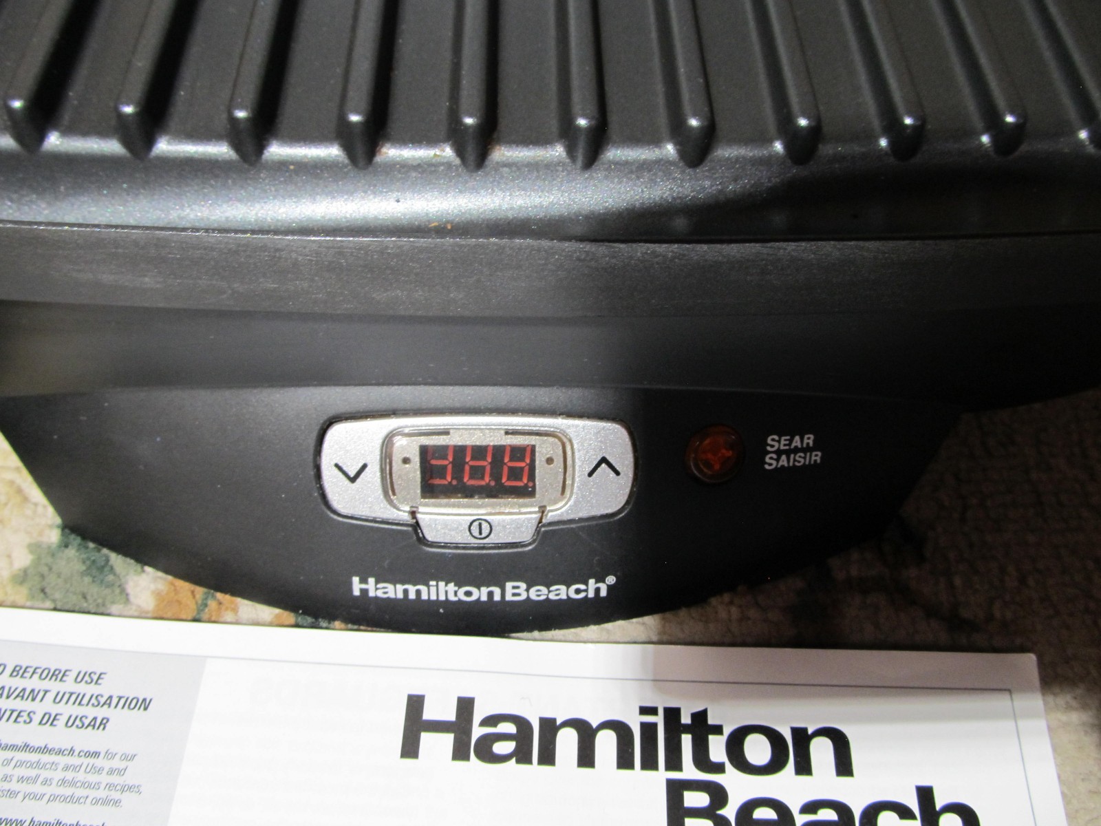 Hamilton Beach Stainless Steel Panini Press Indoor Electric Grill Works Mo#25331