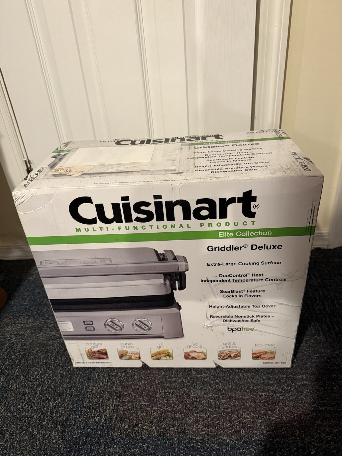 Cuisinart GR-150 Deluxe Electric Griddler – Silver Damaged Box
