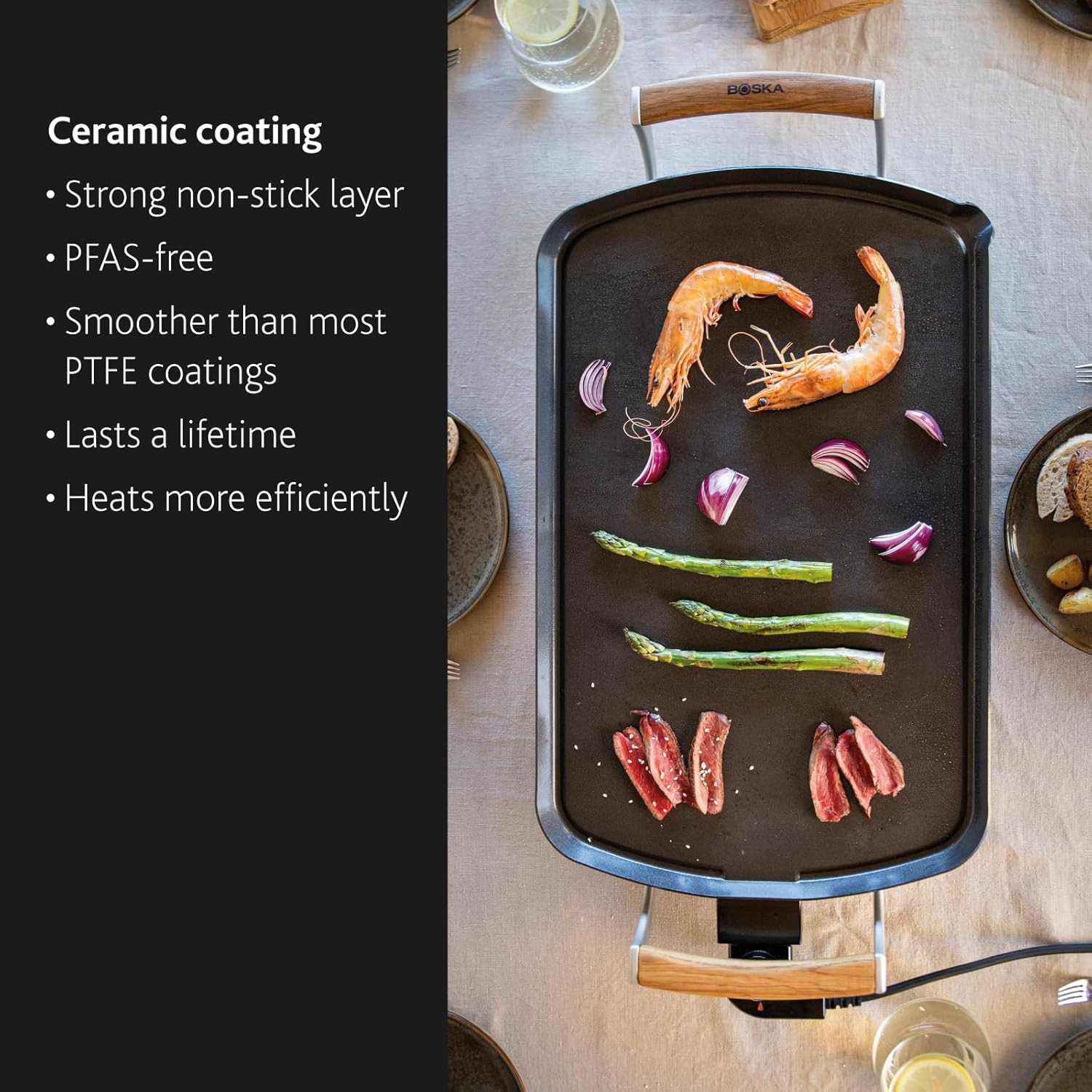 BOSKA Electric Griddle Pro – Large Indoor Griddle, Flat Top, 14 X 22 Inch | Indo