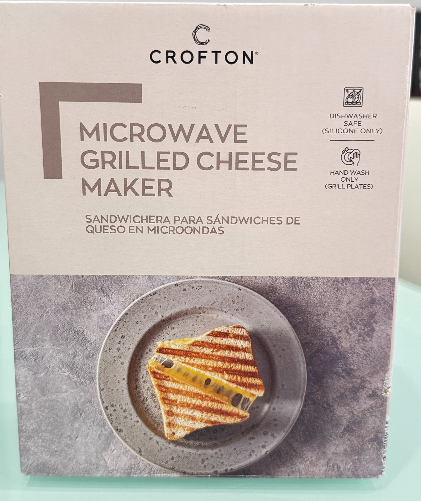 Crofton Microwave Grilled Cheese Maker Silicone Grill Plates Dishwasher Safe.