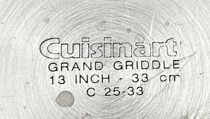 Vintage Cuisinart 13″ Grand Griddle Stainless Steel Copper Core Model C 25-33