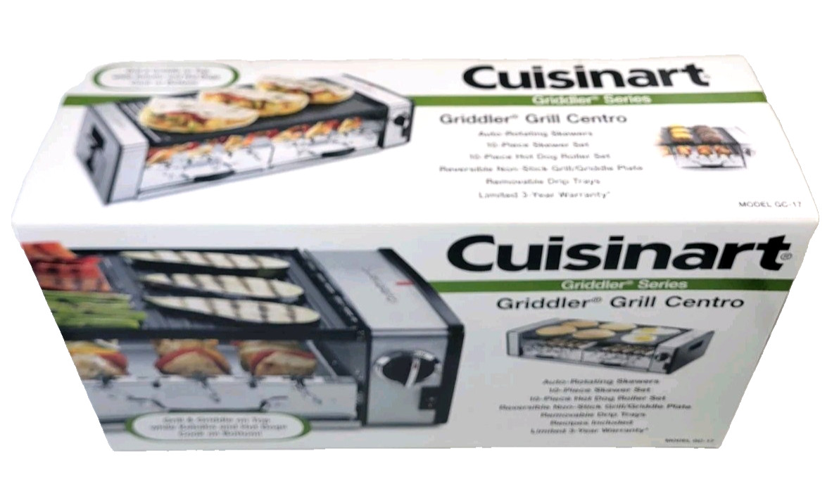 Cuisinart GC Griddler Grill Centro 1700W 2‑Tier Grill Griddle Rotating Skewers