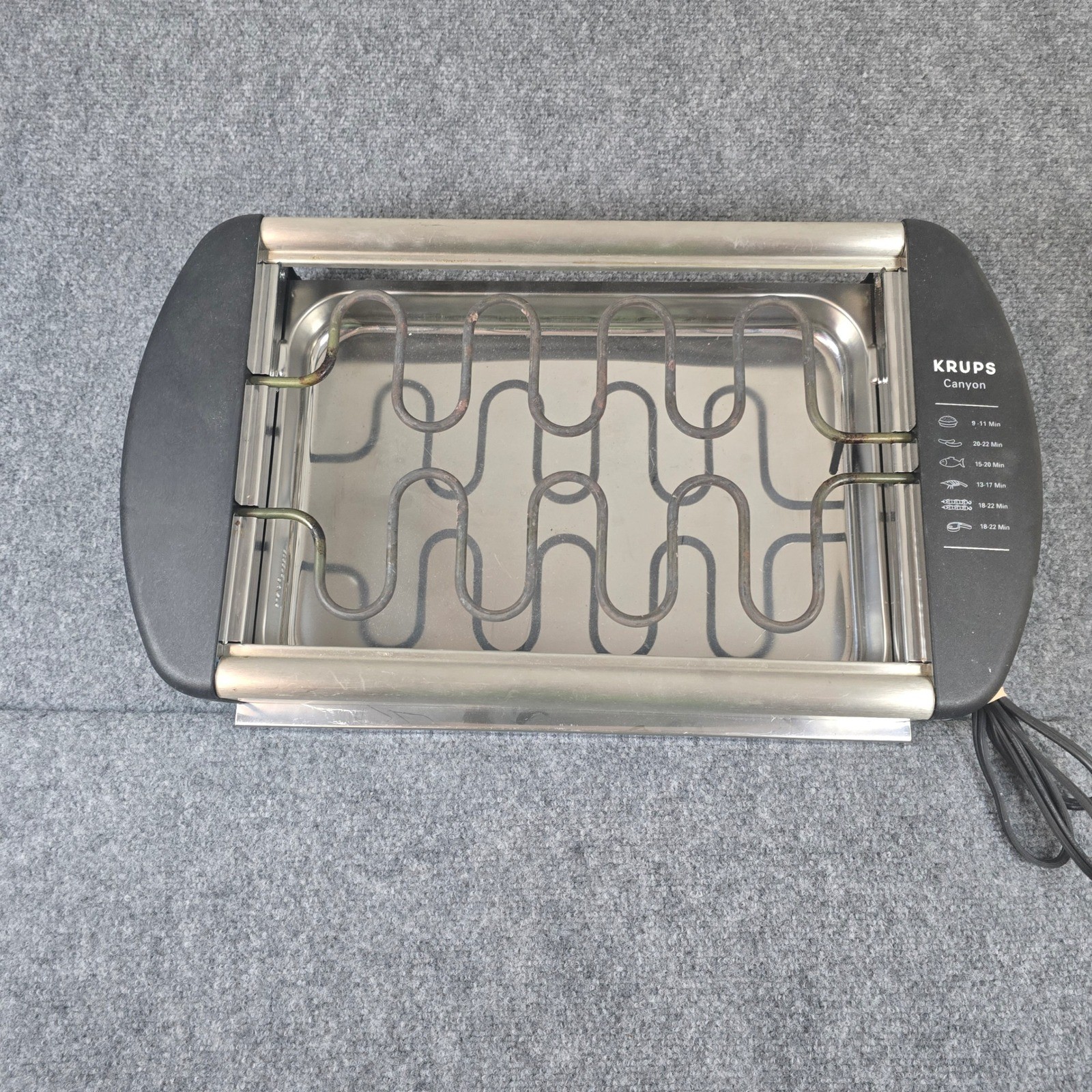 Krups Canyon Type 340 Electric Tabletop Grill Countertop BBQ Made In Italy