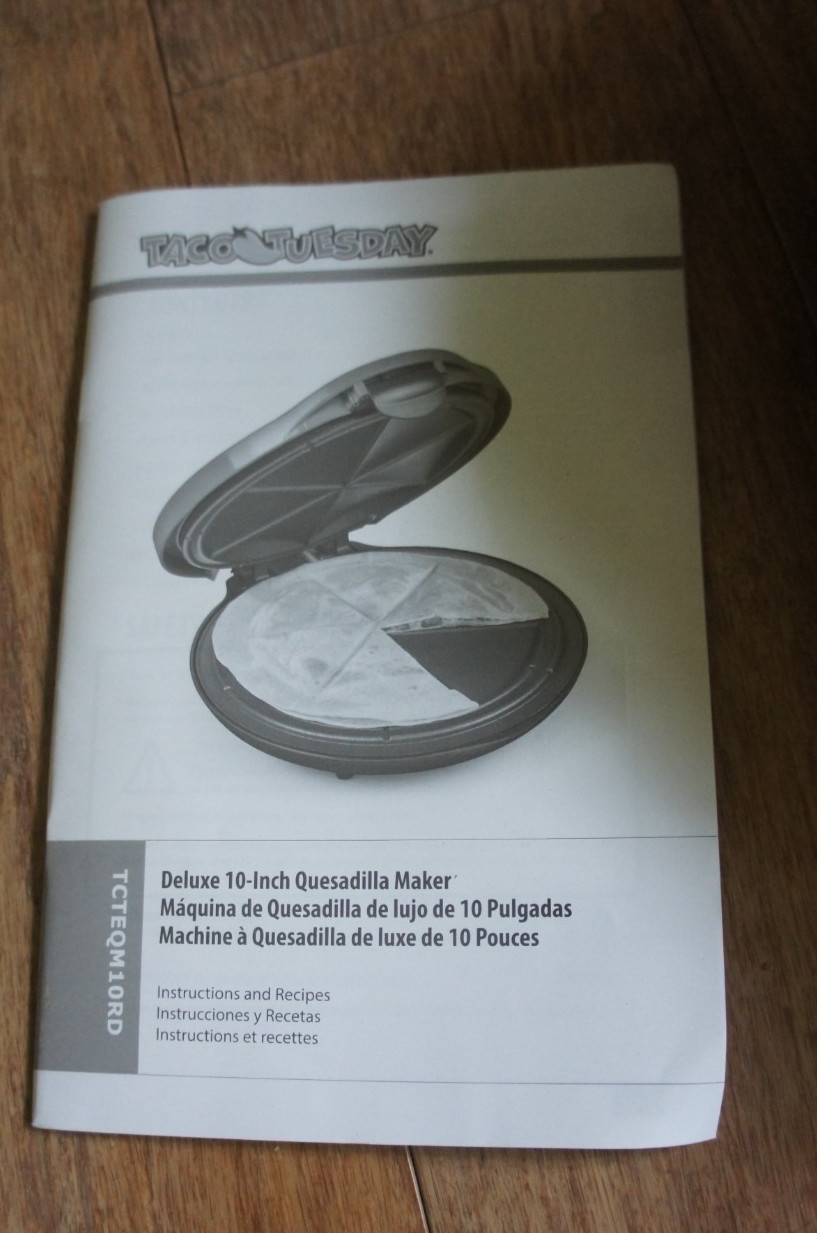 Taco Tuesday 10-Inch 6-Wedge Electric Quesadilla Maker Extra Stuffing Latch