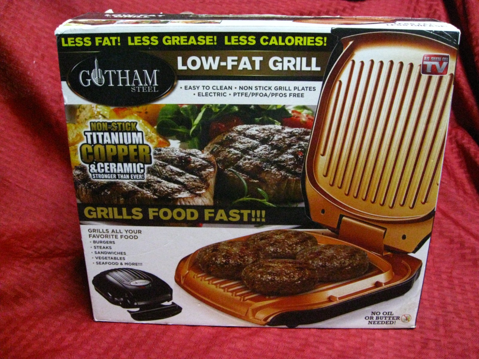 Gotham Steel Low Fat Multipurpose Sandwich Grill with Nonstick Copper Coating