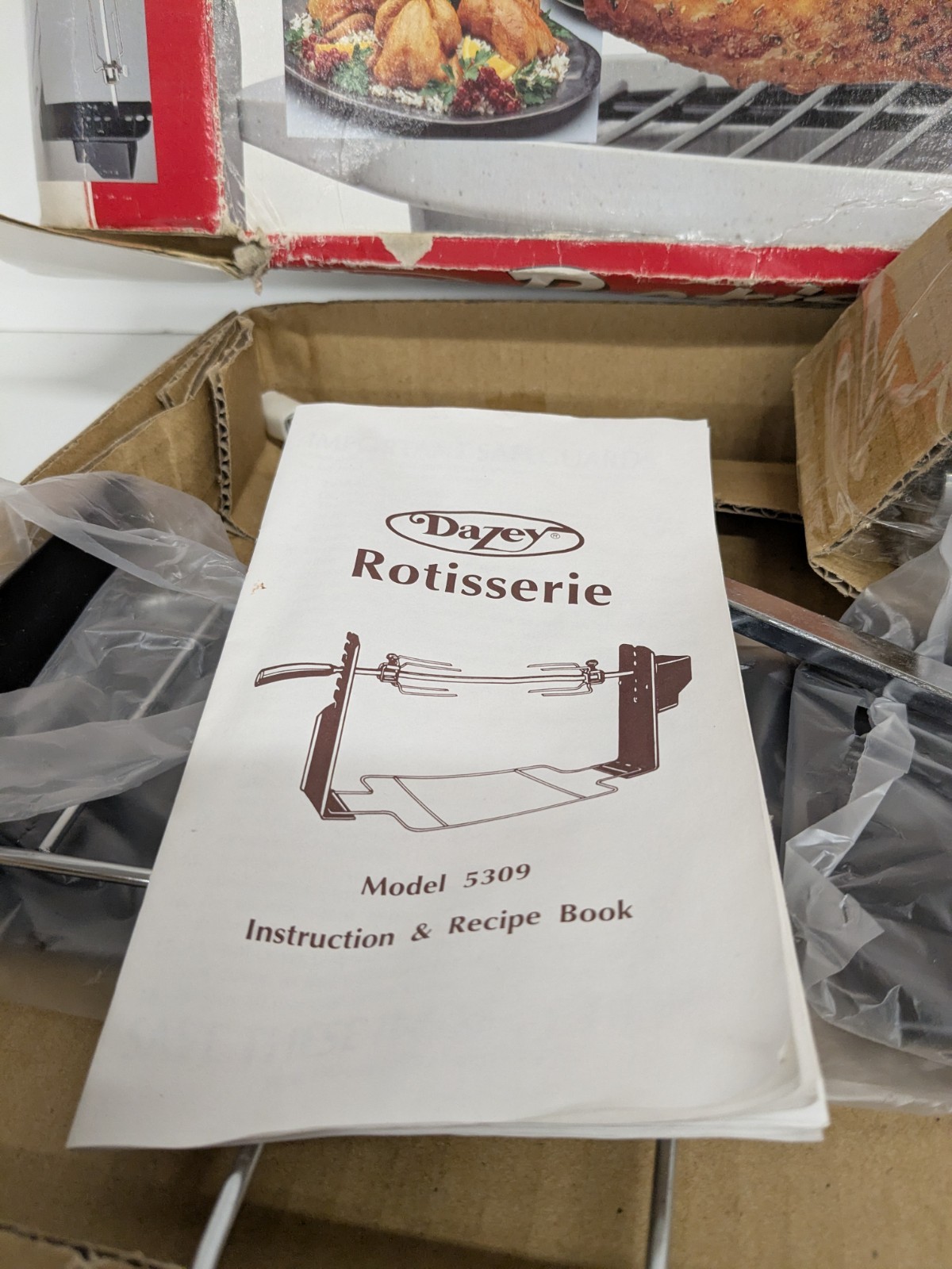 VINTAGE Dazey Rotisserie (53090) Converts Your Smokeless Grill Into A Broaster