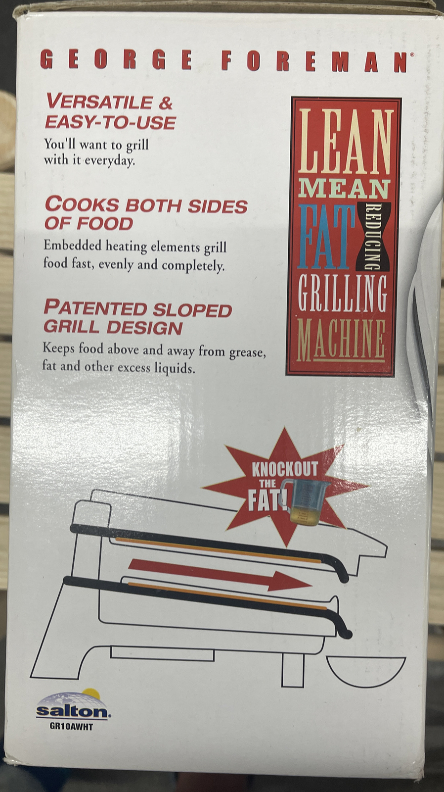 George Foreman GR10AWHT Champ Grill-White Tested Works Great