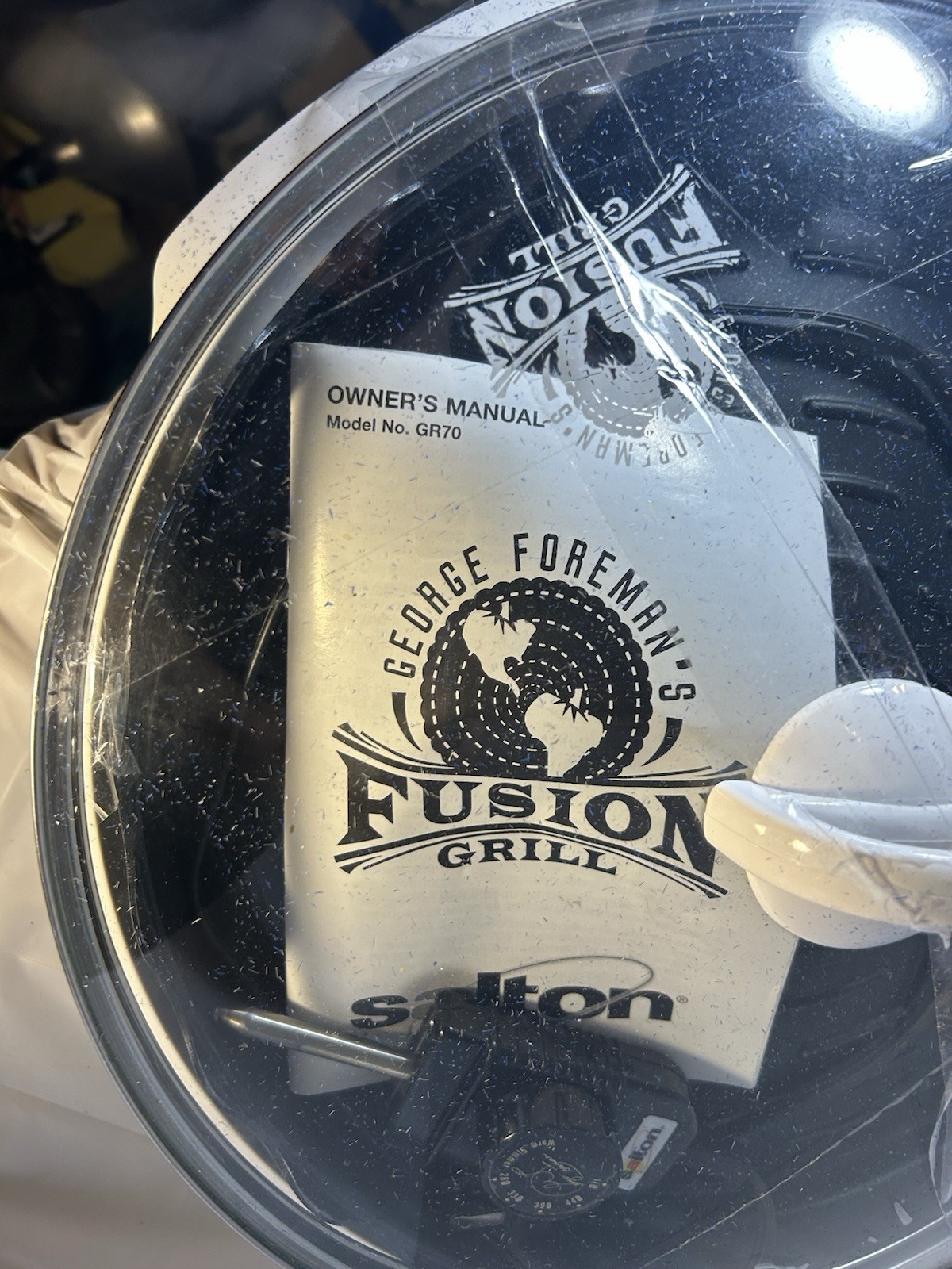 George Foreman Fusion Indoor Grill GR70 BBQ Electric Glass Lid