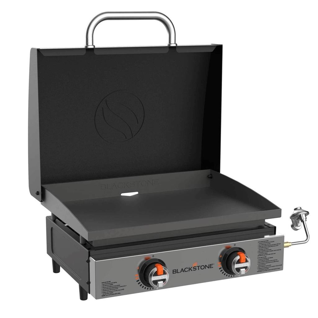 NEW Blackstone Original 22″ Stainless Front Panel Tabletop Griddle w/ Hood 2144