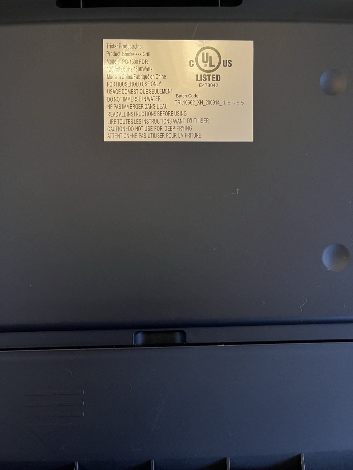 Power XL Indoor Smokeless Grill Pro Model PG-1500FDR, Super Clean, Works Great