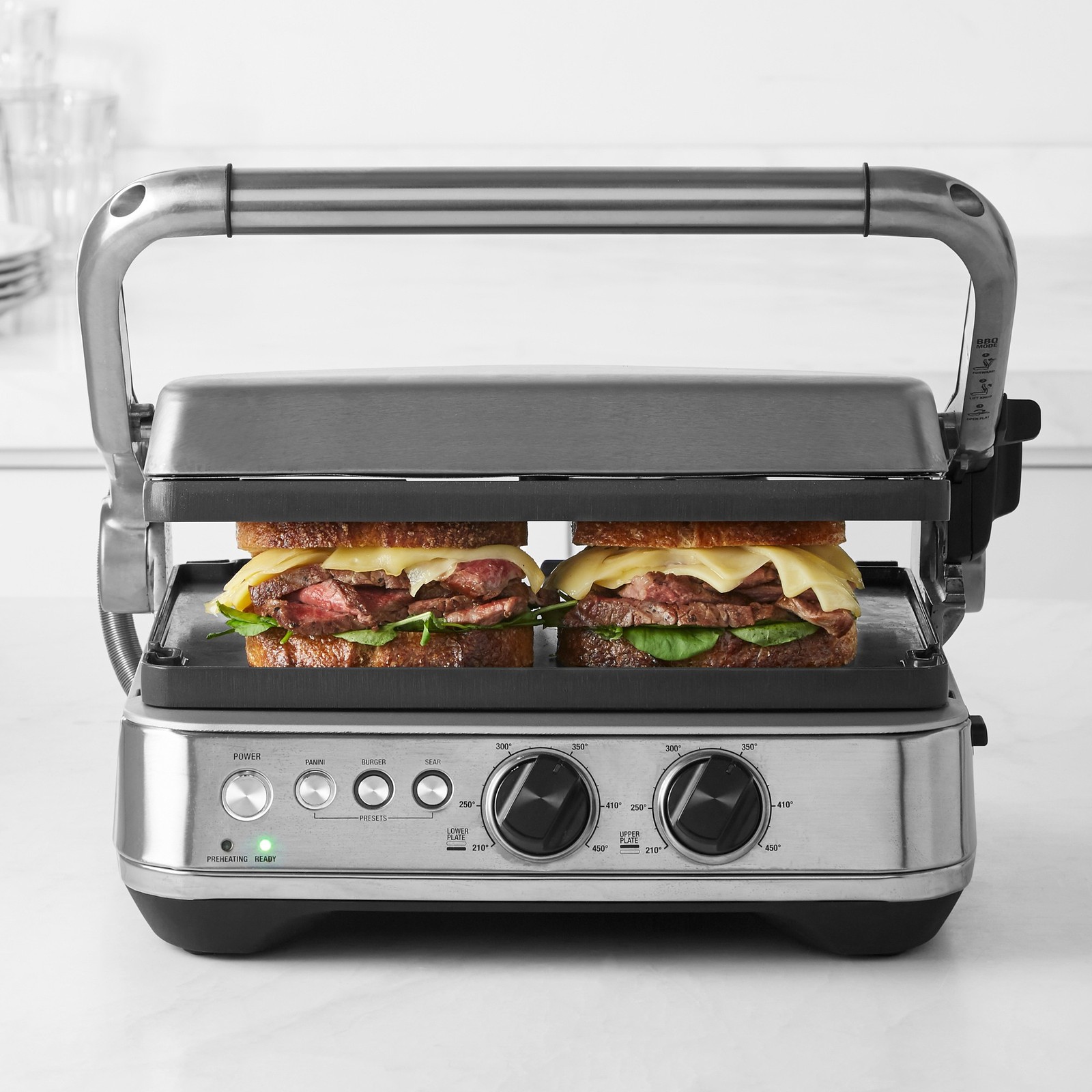 Breville BGR700BSS1BUS1 Sear and Press Grill, Brushed Stainless Steel