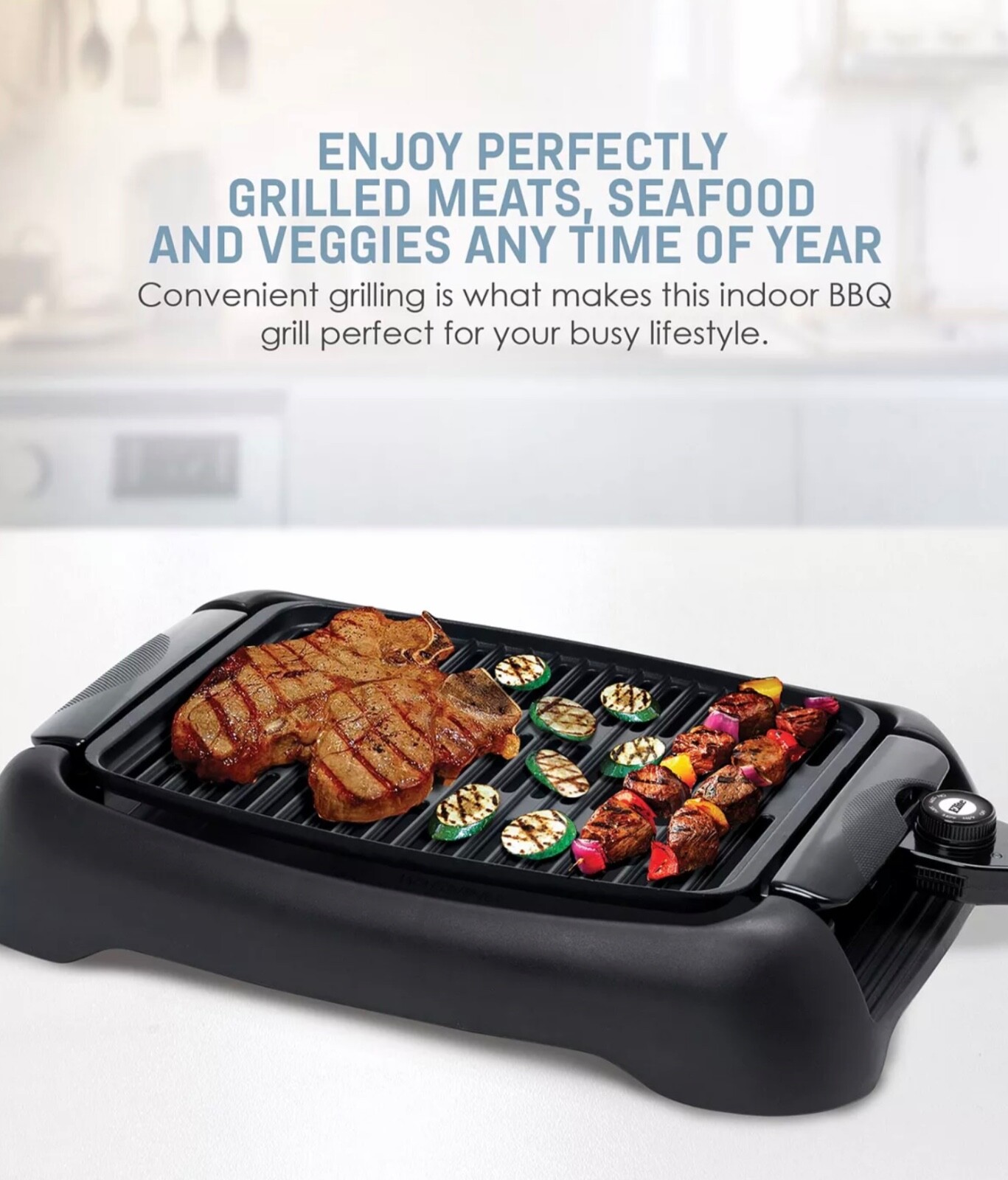 “Elite Cuisine 13-Inch Smokeless Electric BBQ Grill: Nonstick & Dishwasher Safe”